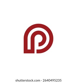 A modern and minimalist logo design featuring an abstract red 'P'. Suitable for various business applications.
