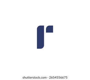 Un diseño de logotipo moderno y minimalista con la letra minúscula 'r' con esquinas redondeadas. La forma geométrica limpia es perfecta para la marca, la identidad corporativa, 