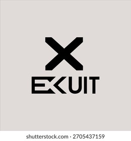 A modern and minimalist logo design featuring a bold geometric "X" symbol above the stylized text "EXCUIT". The design uses a clean black color on a light background, creating a strong contrast and a 