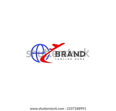 Modern and minimalist logo design featuring an airplane and globe, ideal for travel agencies, airlines, or tourism businesses. Perfect for branding and marketing materials.  Clean, professional design