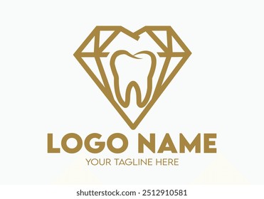 Design de logotipo minimalista moderno para empresas de dentistas médicos com efeito molar em diamante, Design de logotipo criativo profissional para marcas relacionadas com médicos, Logotipo para empresas médicas e dentárias