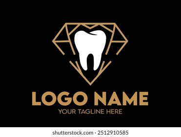 Design de logotipo minimalista moderno para empresas de dentistas médicos com efeito molar em diamante, Design de logotipo criativo profissional para marcas relacionadas com médicos, Logotipo para empresas médicas e dentárias