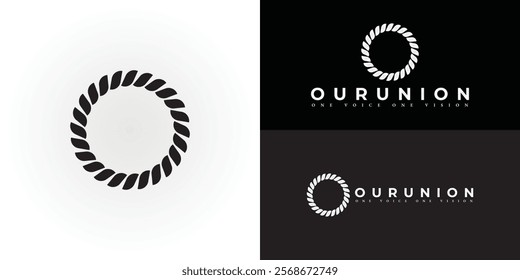 A modern minimalist logo design is perfect for social movements logo. It features a simple geometric shape of the letter O with a black-and-white color combination and can be used on various media.