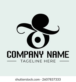 Modern, minimalist logo design template featuring a stylized, abstract symbol in black on a light background.