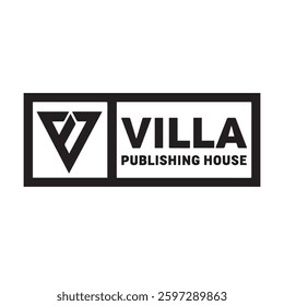 A modern and minimalist logo design for "VILLA Publishing House," emphasizing elegance, sophistication, and professionalism