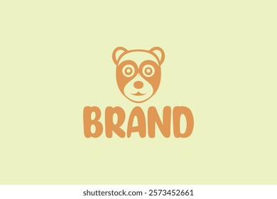 A modern and minimalist logo featuring a bear's face in a mask-like style, representing strength and creativity. Perfect for gaming brands, outdoor adventures, or wildlife-themed businesses.