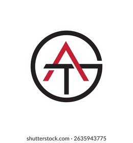 A modern and minimalist logo featuring interconnected black lines forming a stylized letter "G" that also incorporates a red triangular shape suggesting an "A,"