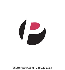 A modern, minimalist logo featuring the letter "P" within a circular shape.