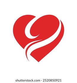A modern minimalist logo featuring style vector illustration. Love logo, icon.
