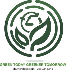 A modern and minimalist logo representing sustainability and environmental awareness. 