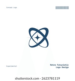 Modern Minimalist Logo Retro Futuristic Concept