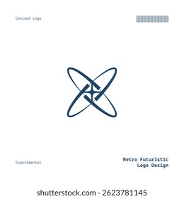 Modern Minimalist Logo Retro Futuristic Concept