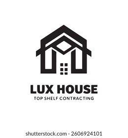 Modern Minimalist LUX HOUSE Logo for Top Shelf Contracting