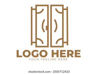 Modern Minimalist and Luxury Golden Gradient Door Logo Design, Furniture brand logo design, Professional Logo for Interior Design Business