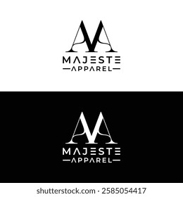 Modern Minimalist M A logo Majeste Apparel luxury design