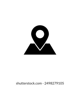 Modern, minimalist map pin icon in black and white. Ideal for web, mobile apps, and digital interfaces.