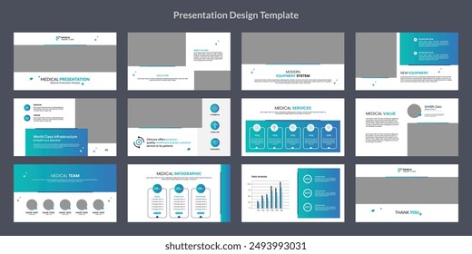 moderna presentación médica minimalista Plantilla de diseño de diapositivas, Vector de presentación de dentista de hospital de negocios.