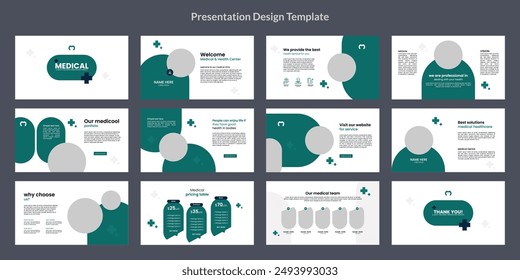 moderna presentación médica minimalista Plantilla de diseño de diapositivas, Vector de presentación de dentista de hospital de negocios.