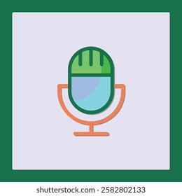 Modern Minimalist Microphone Icon Design