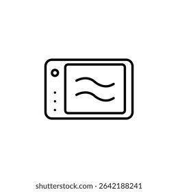 Modern Minimalist Microwave Oven Icon For Kitchen Appliance Concept
