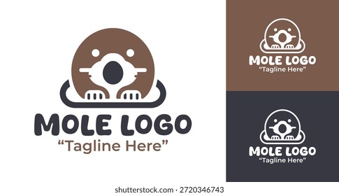 Um logotipo de toupeira minimalista moderno criado para marcas de vida selvagem e identidade animal subterrânea.