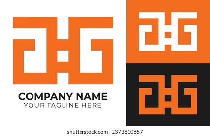 Modern minimalist monogram abstract business logo design template