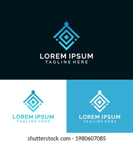 Modern minimalist monogram company logo design