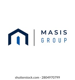 Modern minimalist monogram letter logo with clean geometric style. Suitable for business branding, startup, technology, consulting, finance, and corporate identity.