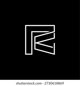 Logotipo monográfico minimalista moderno con líneas geométricas nítidas que forman las letras R o P dentro de un cuadrado. Identidad abstracta de Profesional para tecnología, bienes raíces y marca corporativa. Icono de Vector.