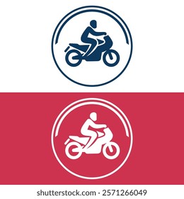 Modern Minimalist Motorcycle Logo vector illustration