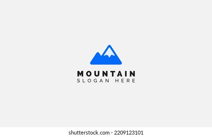 Modern Minimalist Mountain Logo Design Vector