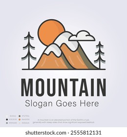 modern minimalist mountain logo icon symbol vector illustration design. outdoor adventure logo design