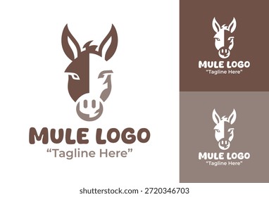 A modern minimalist mule logo designed for farm brands, rural businesses, and agricultural identity systems.