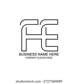 Moderno minimalista negativo espaço logotipo FE, criativo emblema FE, elegante design FE, ícone profissional, marca elegante