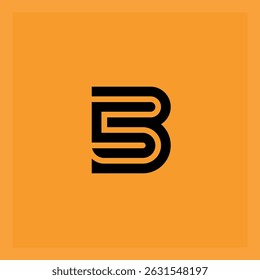 Modern minimalist number 53 logo design with bold black typography on vibrant orange background perfect for branding and corporate identity projects. Creative geometric number fifty-three design.