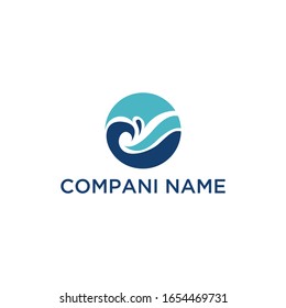 logo moderno y minimalista del océano