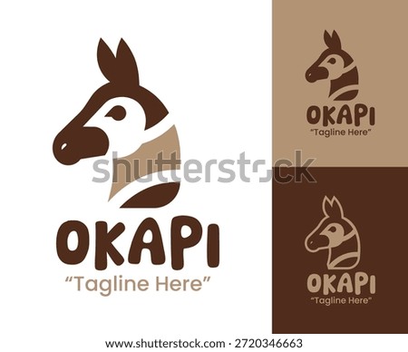 A modern minimalist okapi logo crafted for nature brands, wildlife organizations, and eco-friendly identities.