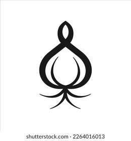 Logo moderno de vector de cebolla minimalista