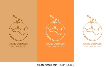 diseño moderno y minimalista del logotipo naranja vectorial para productos de negocios en medios sociales, bebidas frescas, frutas cítricas, logos elegantes, logotipos simples, zumo de naranja, zumos de fruta, frutas