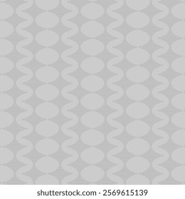 Modern Minimalist Oval Wave Pattern in Neutral Gray