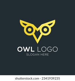 Modern minimalist owl logo icon vector.
