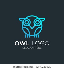 Modern minimalist owl logo icon vector.