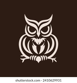 Modern Minimalist Owl Logo Vector Design