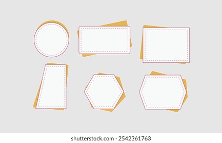  Modern Minimalist Paper Layered Frame Vector Collection with Geometric Shapes for Creative Projects, Collage Art, and Scrapbooking EPS
