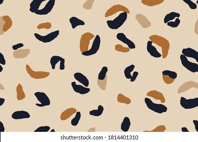 Modern minimalist pattern with leopard skin. Fashionable template for design.