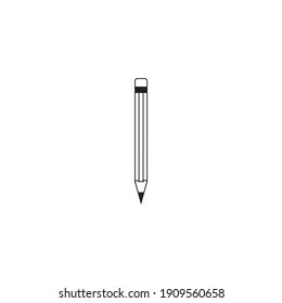 Modern Minimalist Pencil line icon vector. Simple pen outline icon. Writing tool illustration isolated on white background. Drawing, edit, creativity equipment