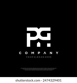 Modern minimalist PG logo design