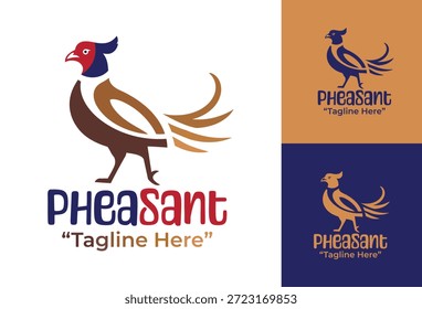 A modern minimalist pheasant logo created for outdoor brands, wildlife themes, and countryside branding projects.