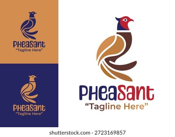 A modern minimalist pheasant logo designed to express elegance, nature, and refined wildlife identity.