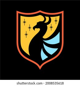 Ilustración Moderna Y Minimalista De La Insignia Phoenix Seguridad, Tecnología Y Logotipo Deportivo